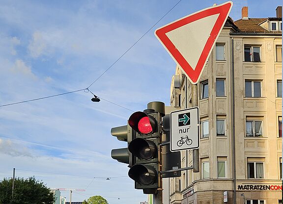 Grünpfeil für Radfahrer