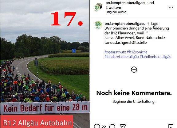 B12-Insta Kalender Screeshot eines Instagram Accounts